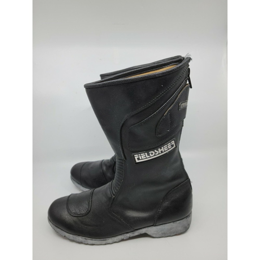 Vintage Fieldsheer Black Leather Motorcycle Biker Moto Boots Women's 7 - Picture 2 of 12